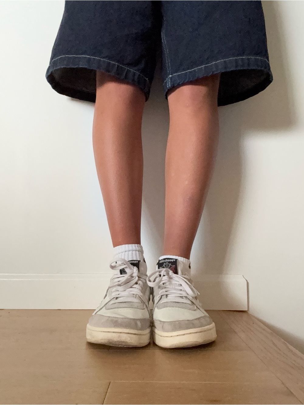 Reebok White and Light Gray Low-Top Sneakers